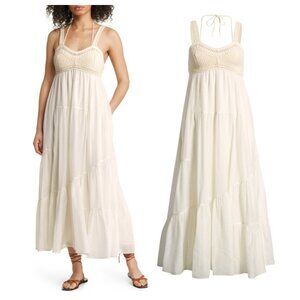 La Ligne Crochet Jane Bodice Cotton & Silk Maxi Sundress